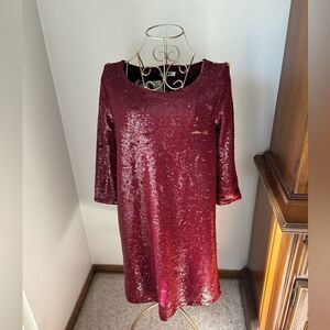 BB Dakota red sequin 3/4 sleeve dress size XS